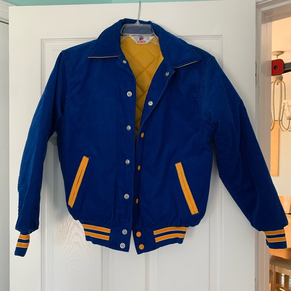 Blue Corduroy Varsity Jacket 